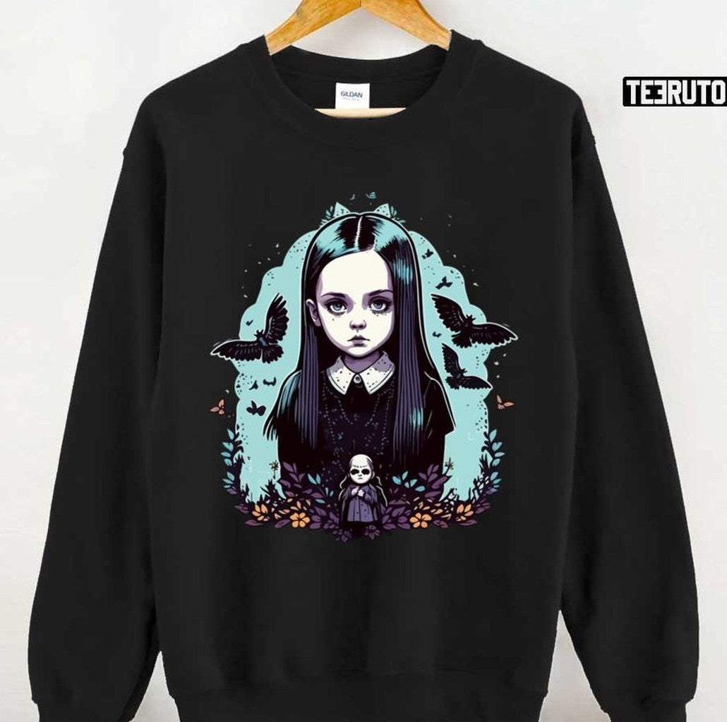 A Mysterious Girl Wednesday Vector Art Unisex T-Shirt