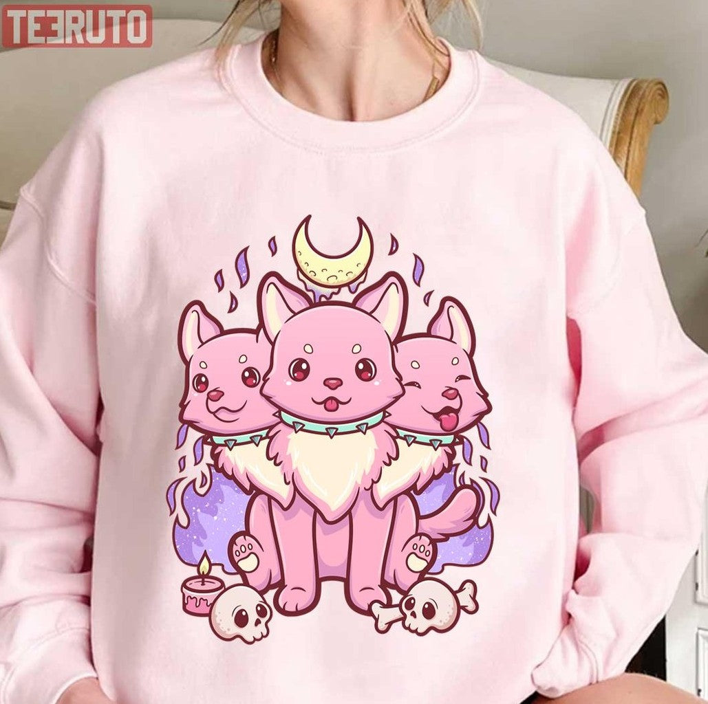 Cerberus Kawaii Pastel Goth Cute Creepy Occult Unisex Sweatshirt