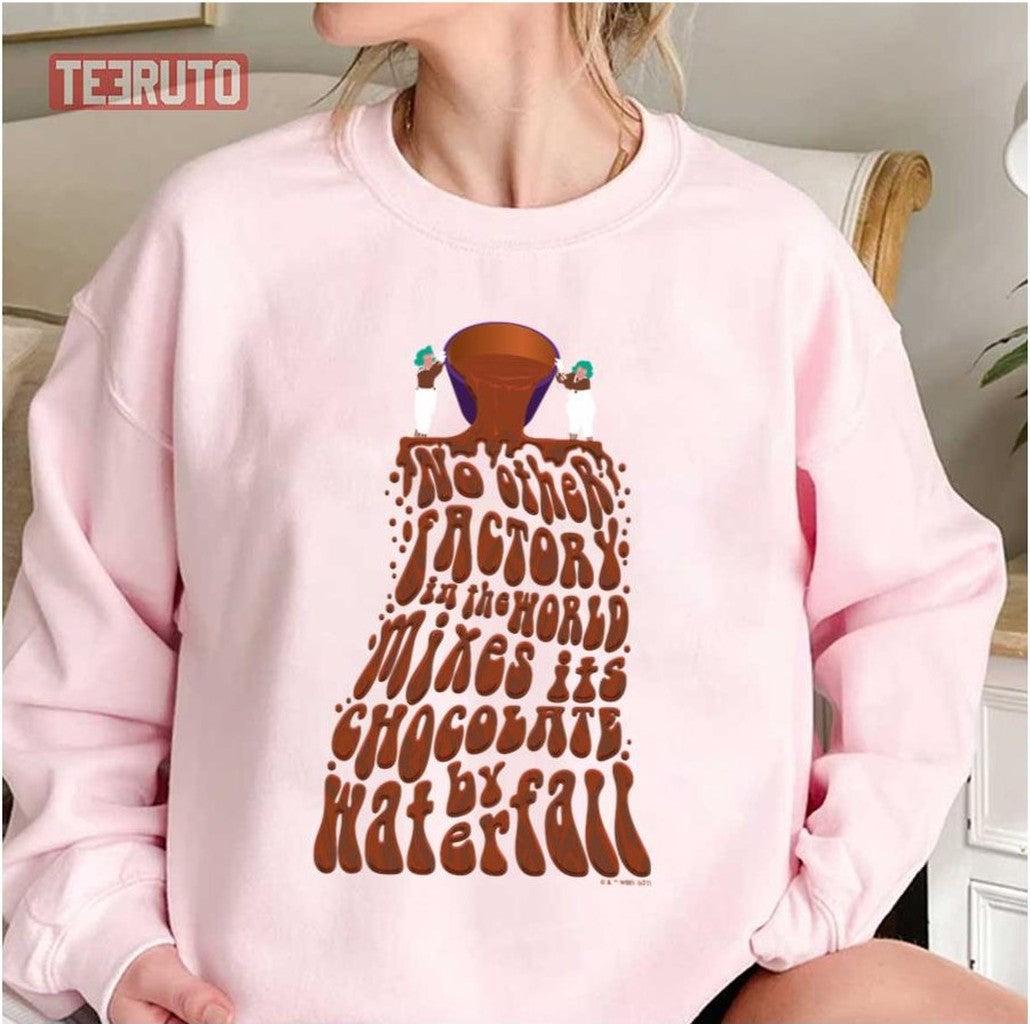 Chocolate Waterfall Typography Willy Wonka Unisex T-Shirt