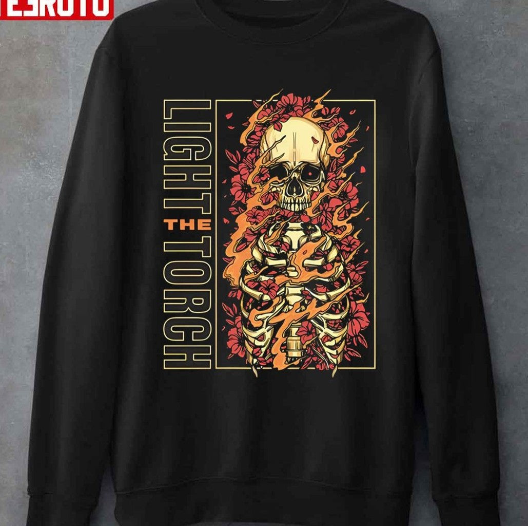 Burning Skull Light The Torch Unisex Hoodie