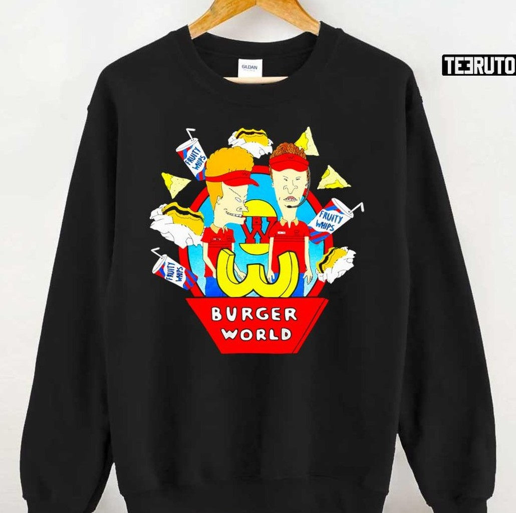 Cartoon Movie Beavis And Butthead Burger World Fastfood Unisex T-Shirt