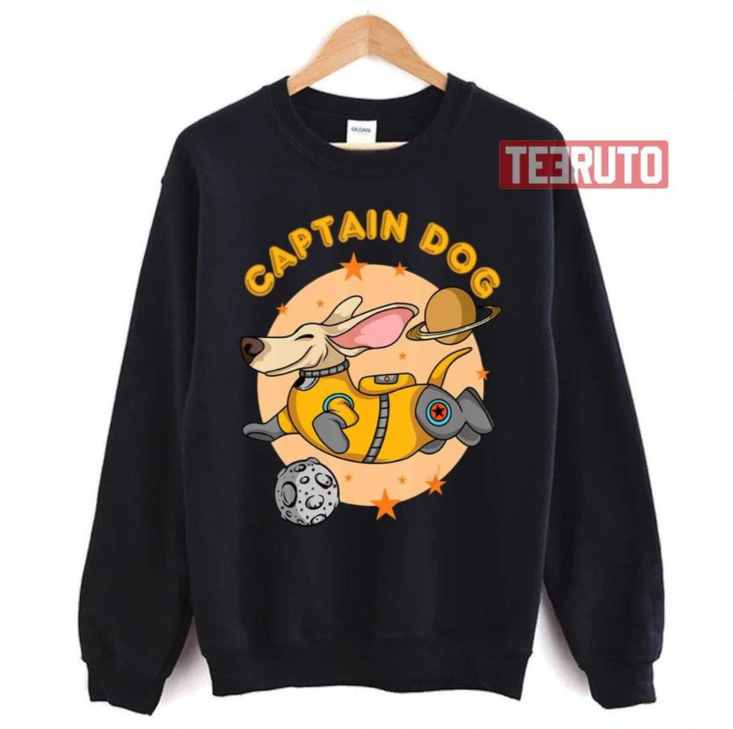Captain Dog Planets Astronaut Tourist Space Dog Unisex T-Shirt