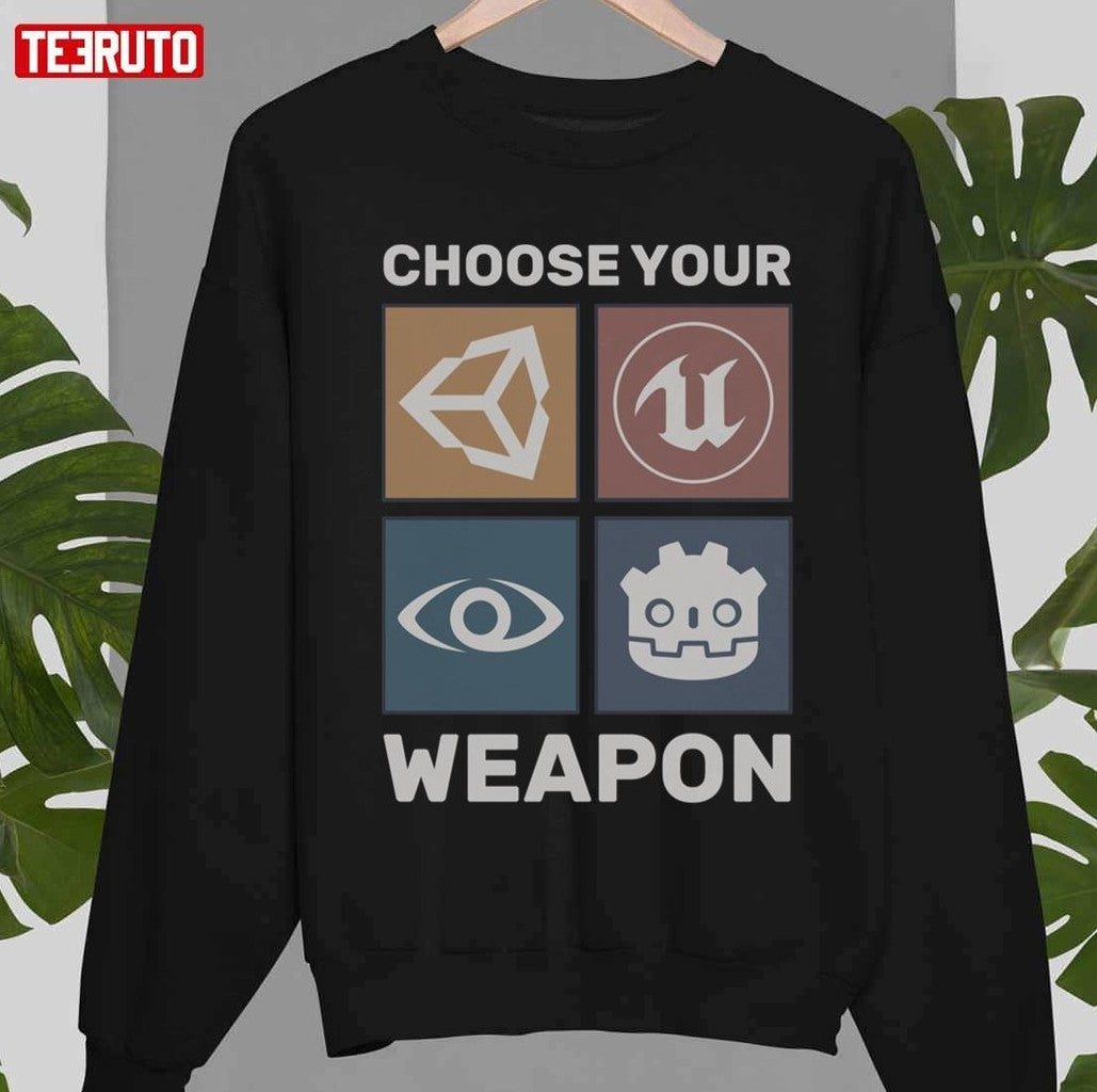 Choose Your Weapon Game Engine Black Epic Games Unisex T-Shirt