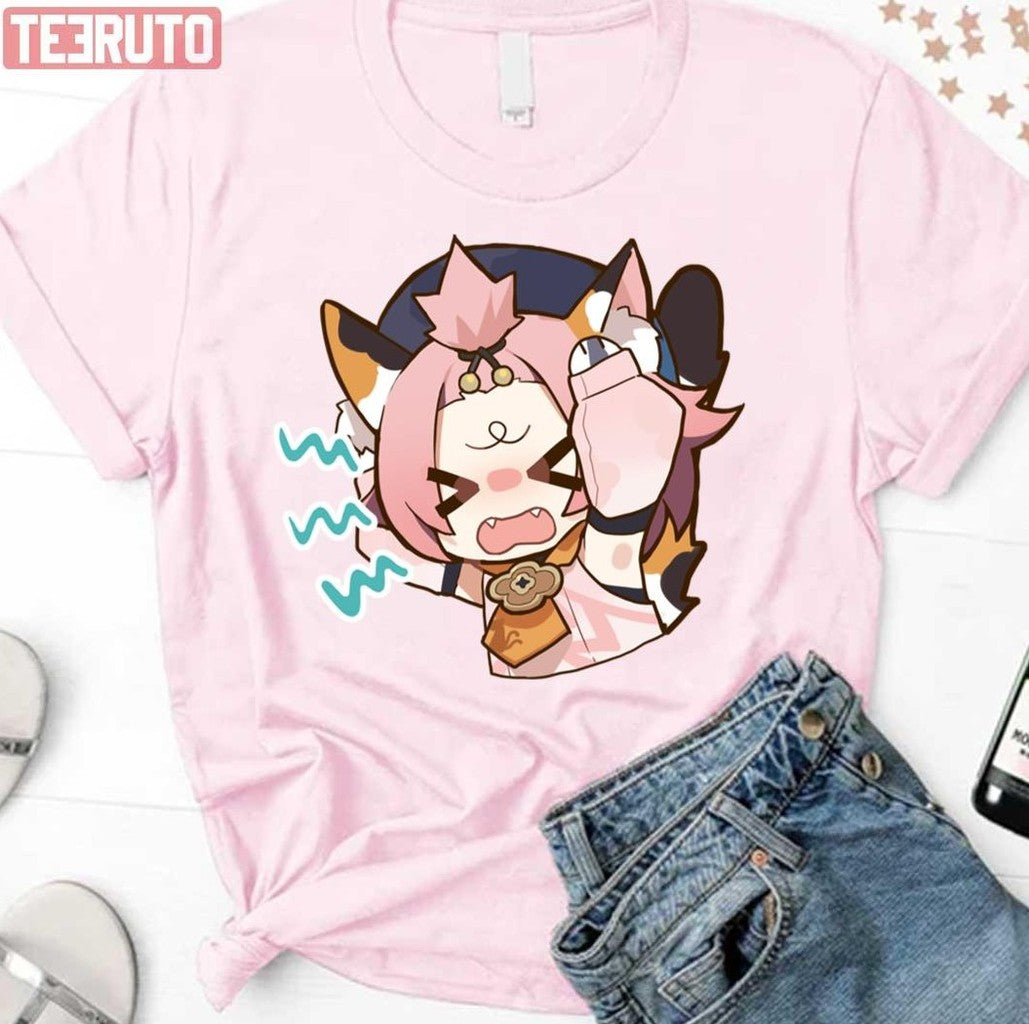 Chibi Diona Scaring Genshin Impact Unisex T-Shirt