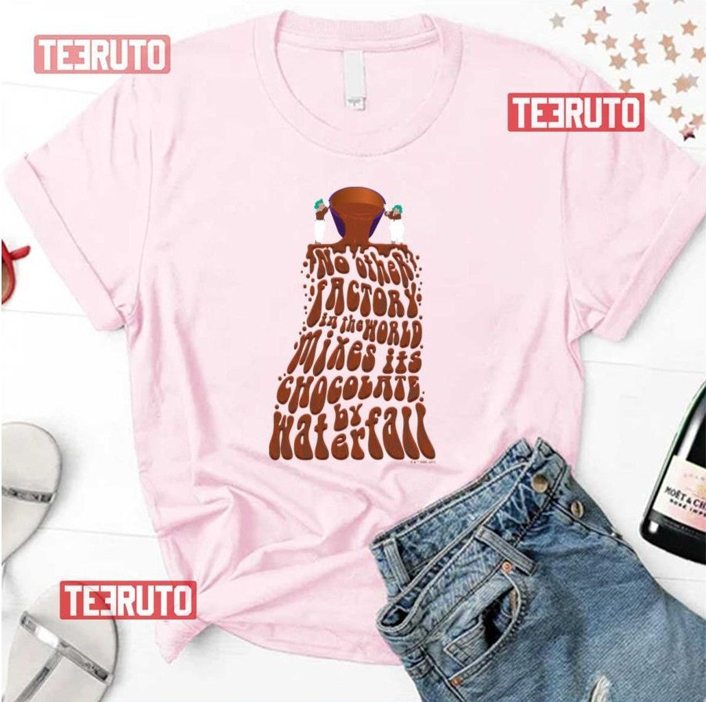 Chocolate Waterfall Typography Willy Wonka Unisex T-Shirt