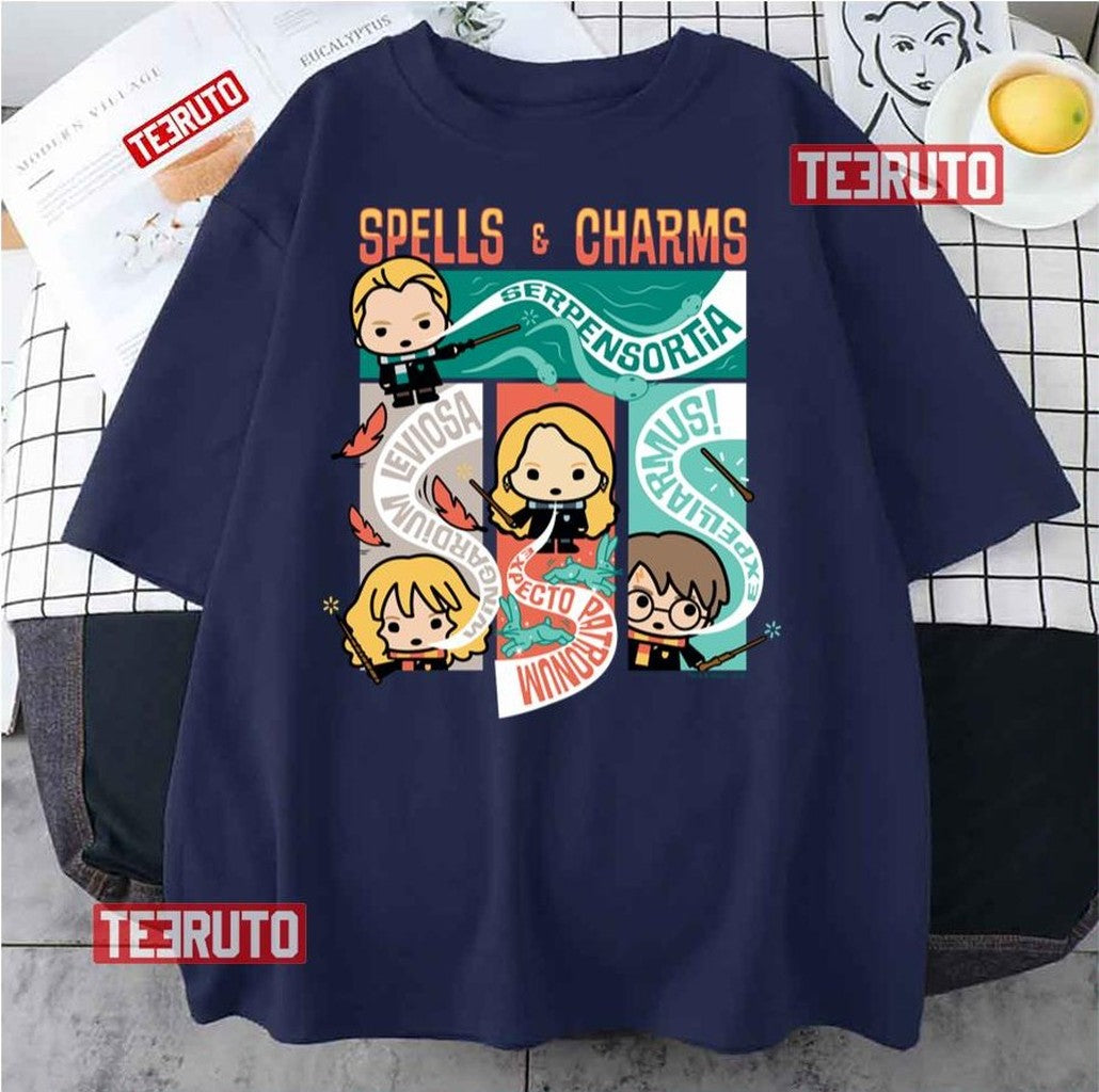 Cartoon Spells & Charms Hp Potter Unisex T-Shirt