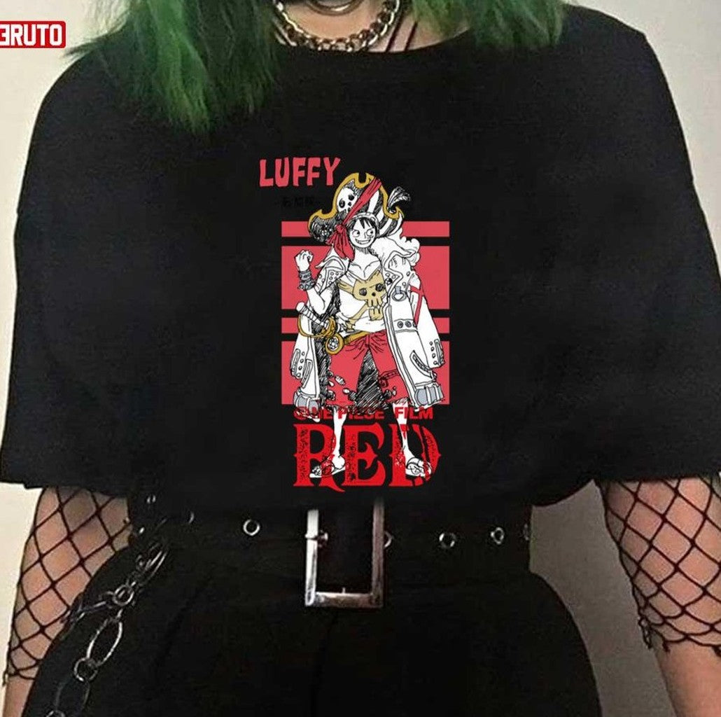 Character Luffy One Piece Red Film New Movie Unisex T-shirt