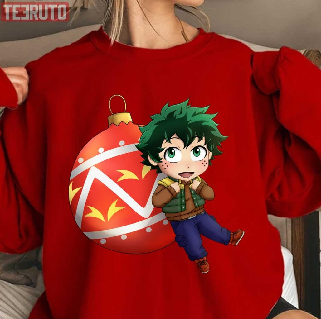 Chibi Christmas Ball And Deku Unisex Sweatshirt