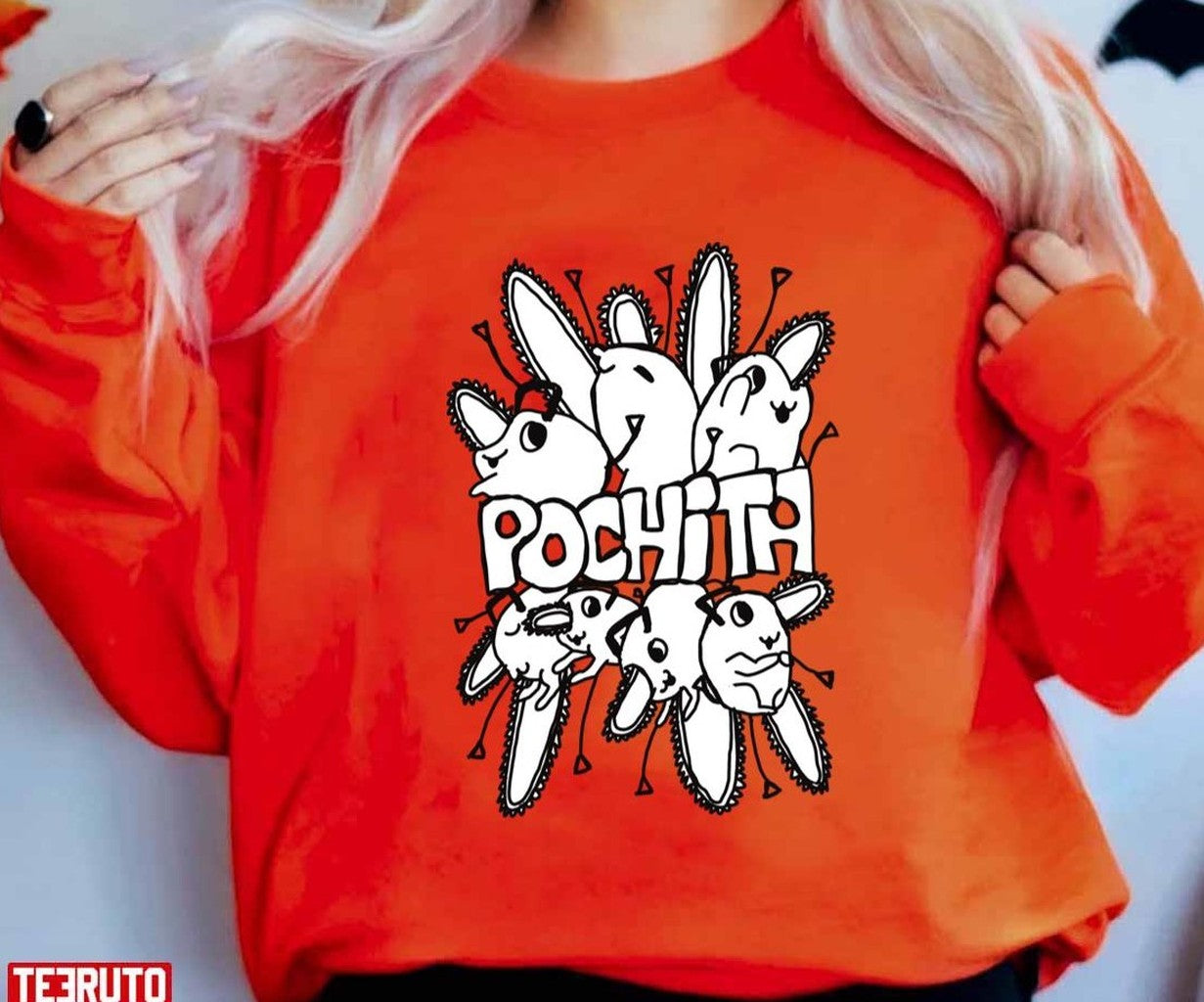 Chainsaw Man Pochita Black And White Cute Doodle Art Unisex Sweatshirt