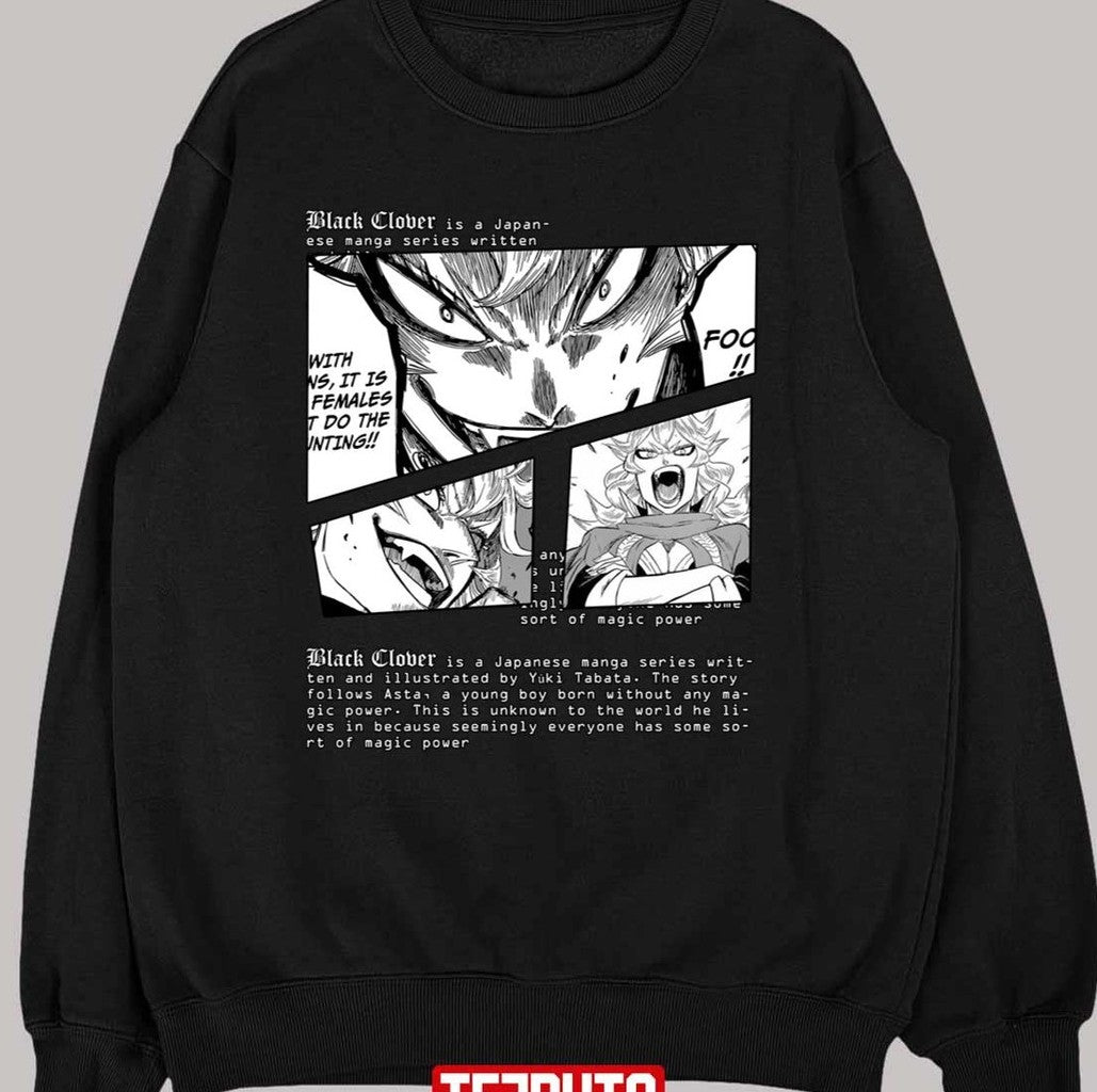Burakku Kuroba Manga Text Design Mereoleona Vermillion Black Clover Unisex T-Shirt