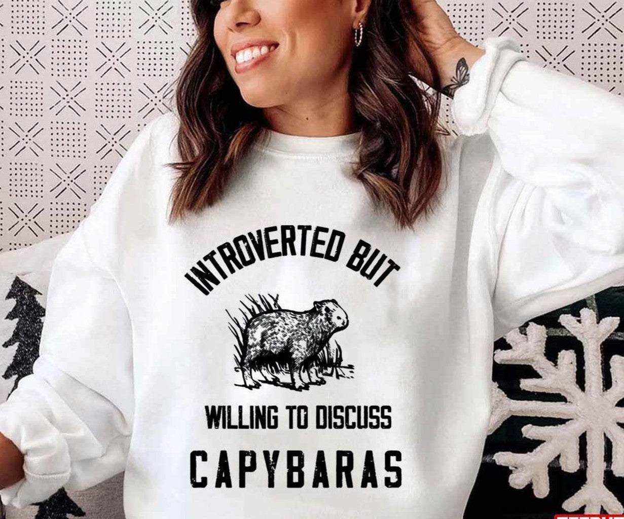 Capybaras Lover Introverted But Willing To Discuss Unisex Sweatshirt