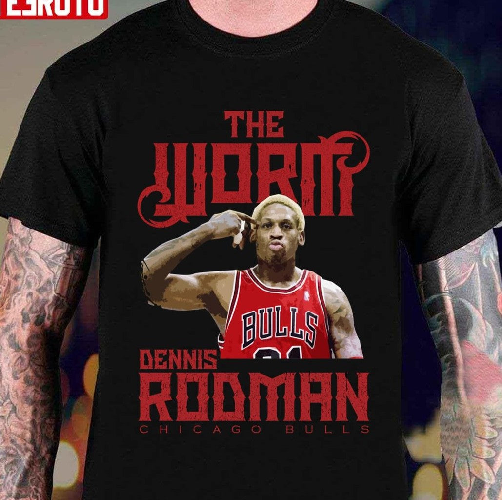 Chicago Bulls The Worm Dennis Rodman Basketball Player Graphic Unisex T-shirt