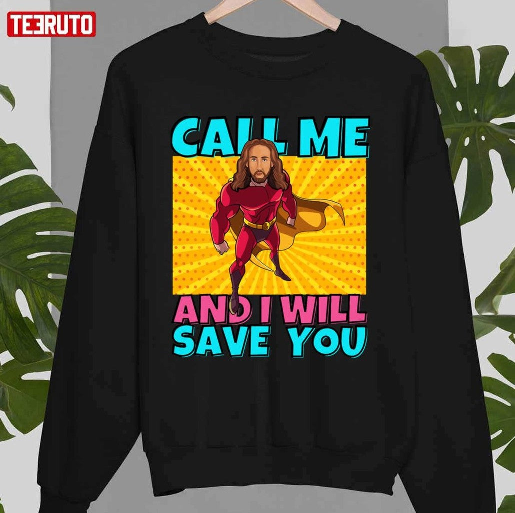 Call Me And I Will Save You Jesus Superhero Comic Unisex T-shirt