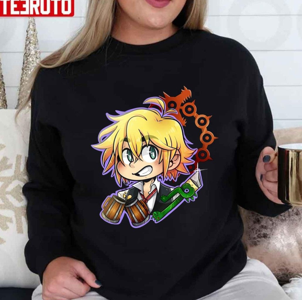 Chibi Loving Beer Seven Deadly Sins Meliodas Chiffon Top Unisex Sweatshirt