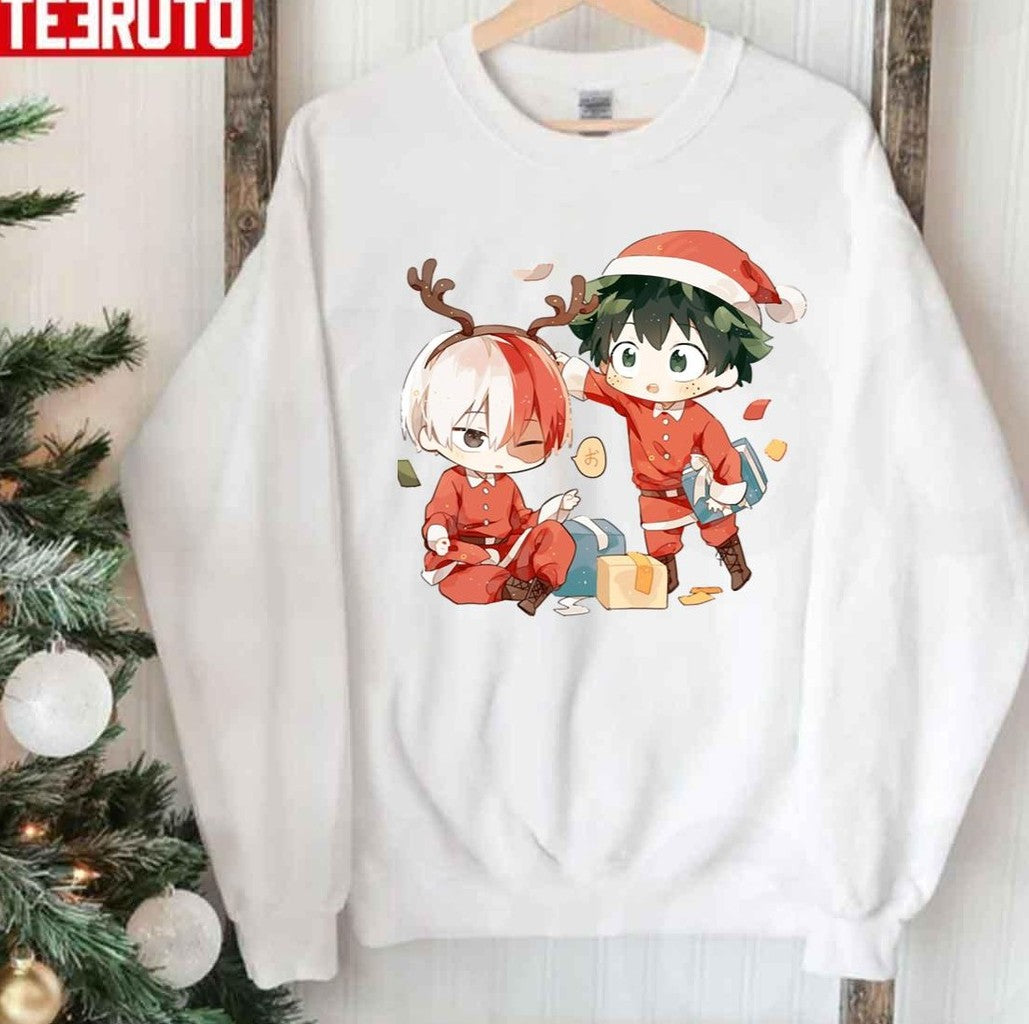 Chibi Design My Hero Academia Christmas Characters Unisex Sweatshirt