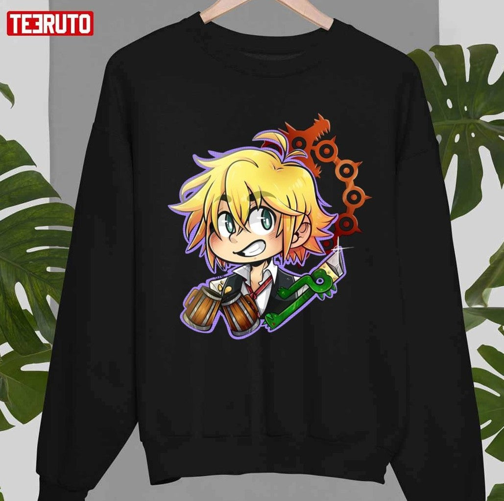Chibi Loving Beer Seven Deadly Sins Meliodas Chiffon Top Unisex Sweatshirt