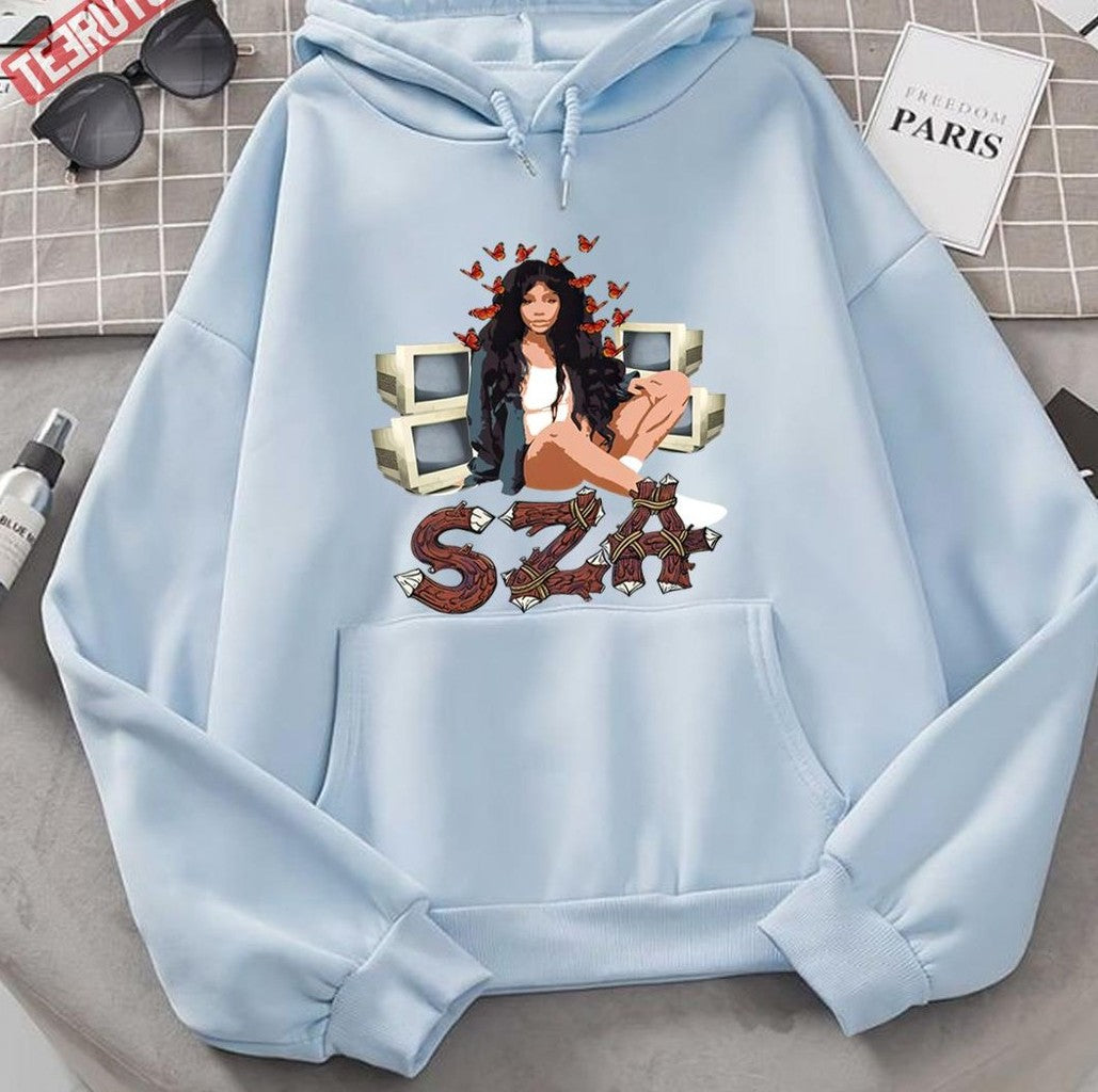 Butterflies Sza Girl Retro Artwork Unisex Hoodie