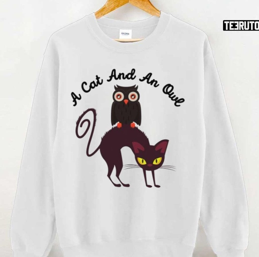 A Cat And An Owl Unisex T-shirt