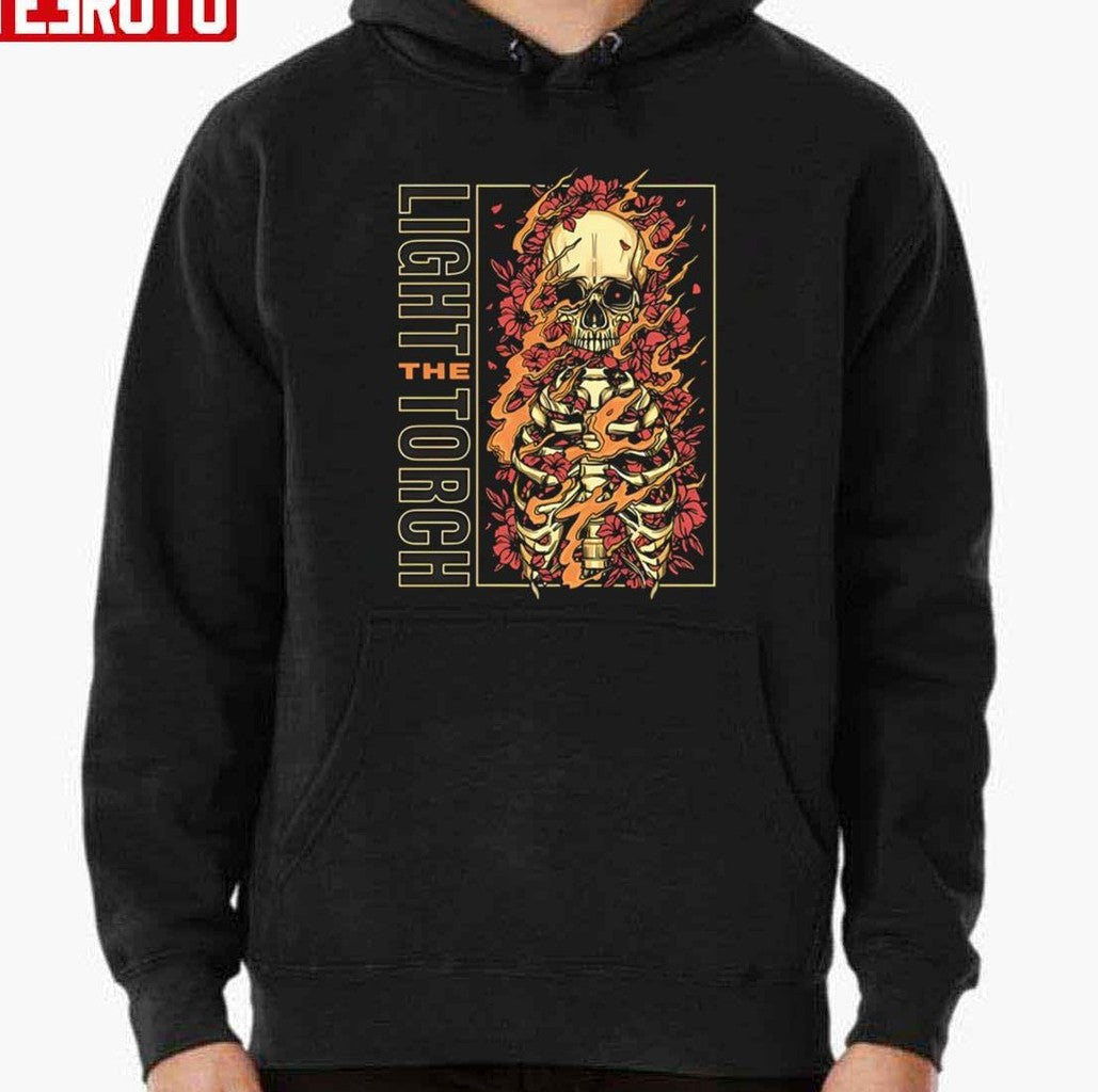 Burning Skull Light The Torch Unisex Hoodie