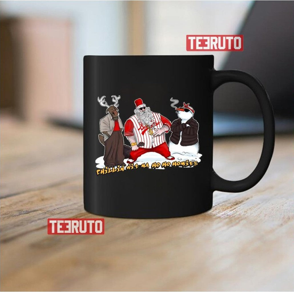 Chillin' Wit Ma Ho Ho Homies Gangsta Santa Unisex Sweatshirt