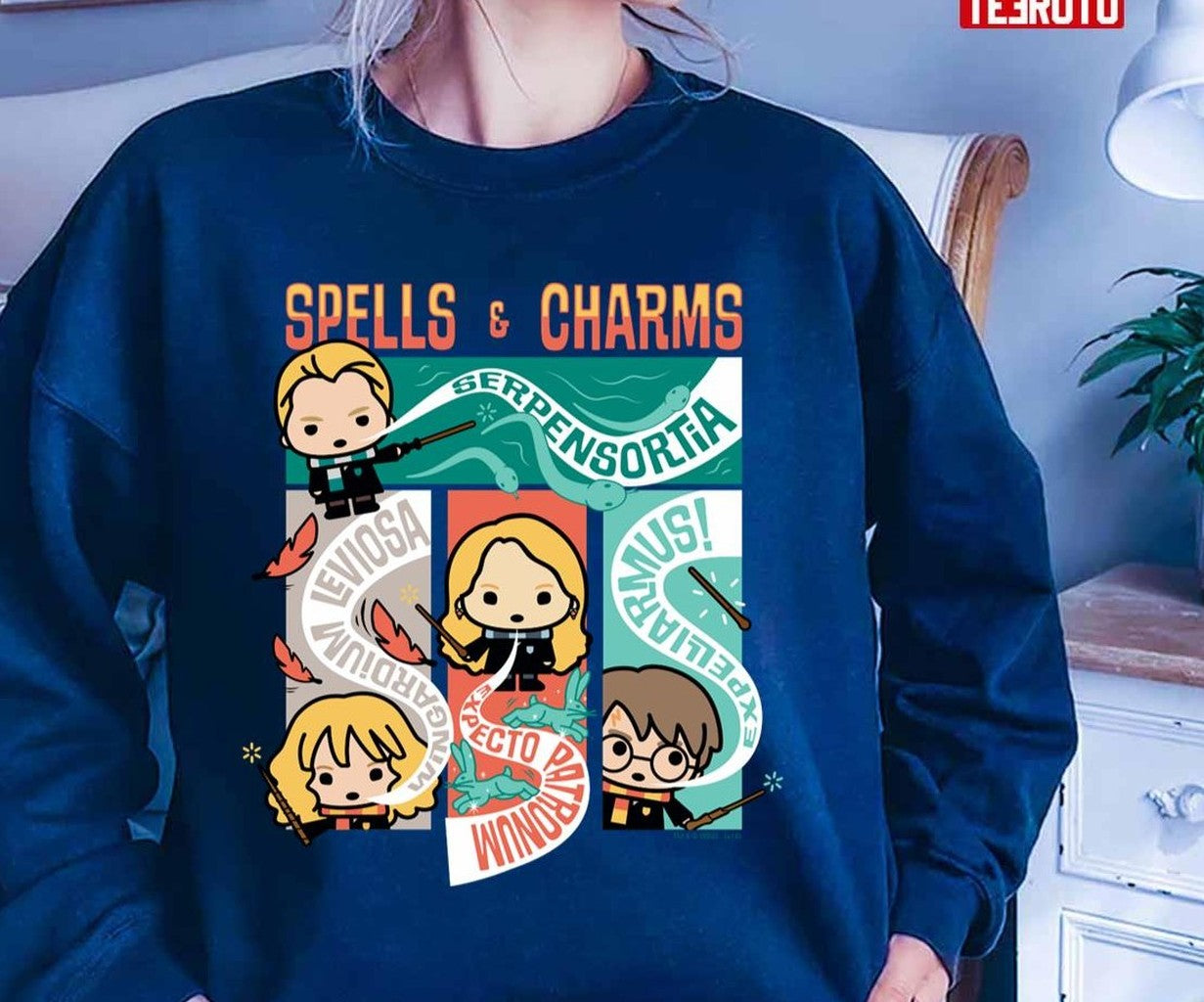 Cartoon Spells & Charms Hp Potter Unisex T-Shirt