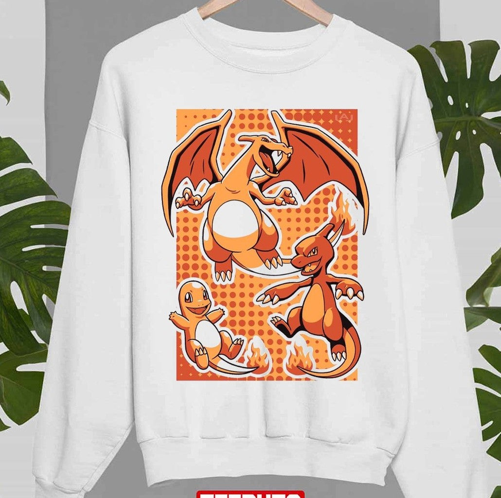 Charmander Charizard Charmelone Design Fire Kind Pokemon Unisex Sweatshirt