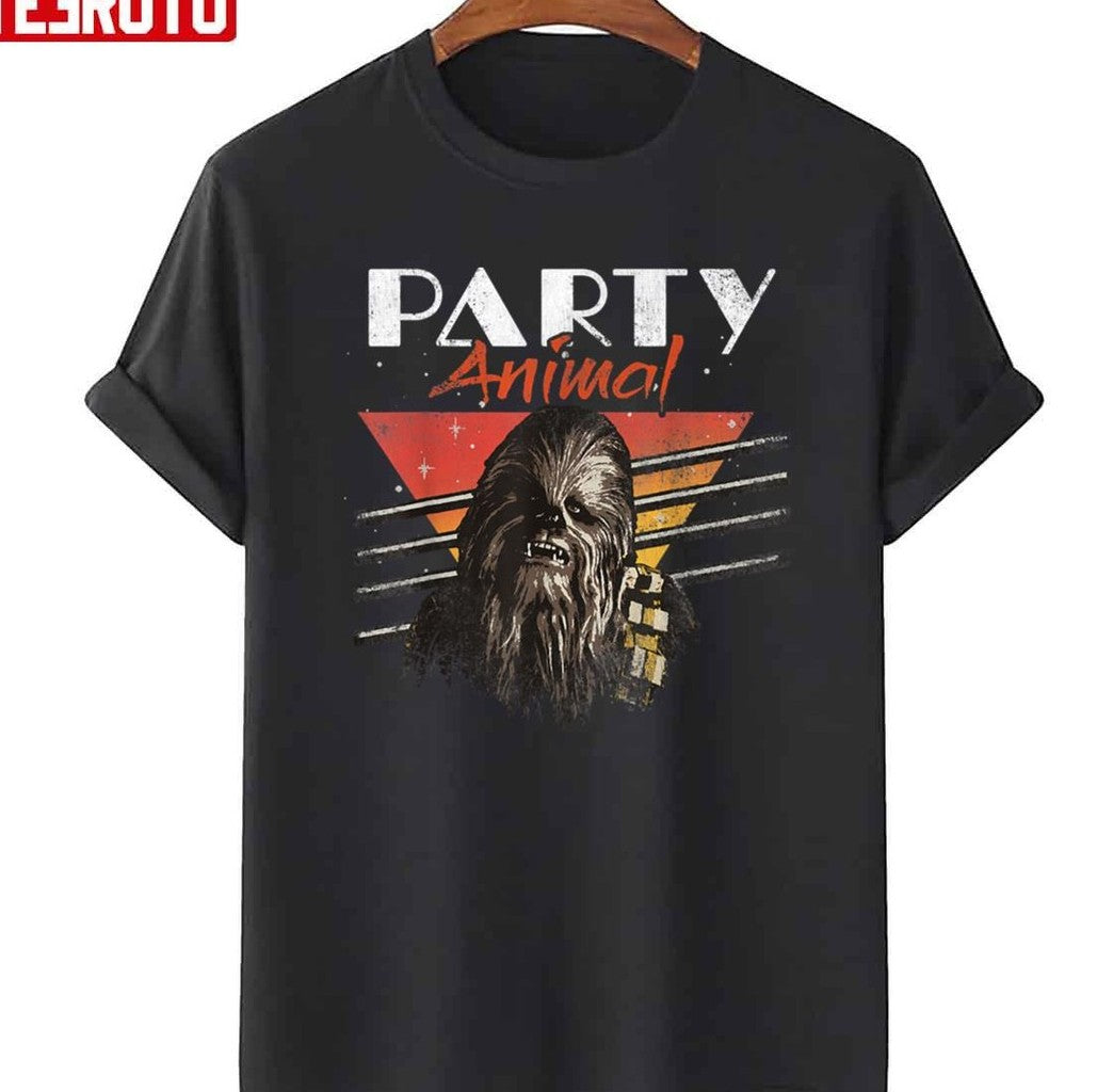 Chewbaca Party Animal Vintage Star Wars Characters Unisex T-Shirt