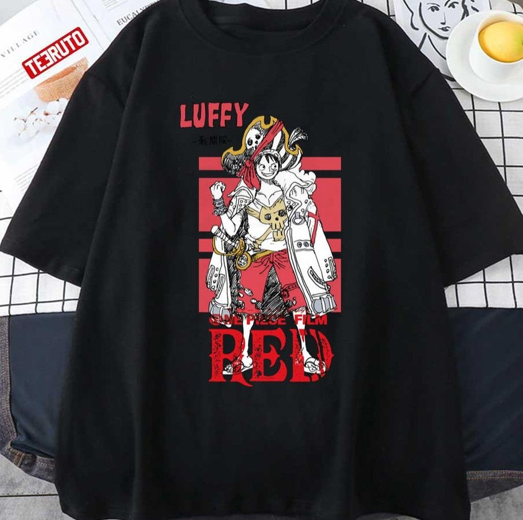 Character Luffy One Piece Red Film New Movie Unisex T-shirt