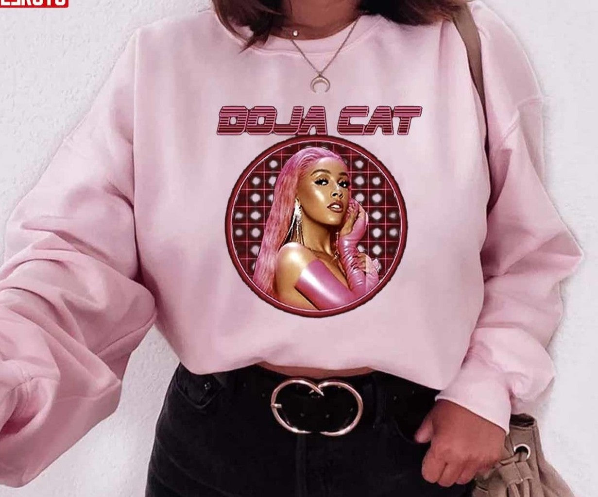 Cat Laser Doja Grid Portrait Lover Unisex Sweatshirt