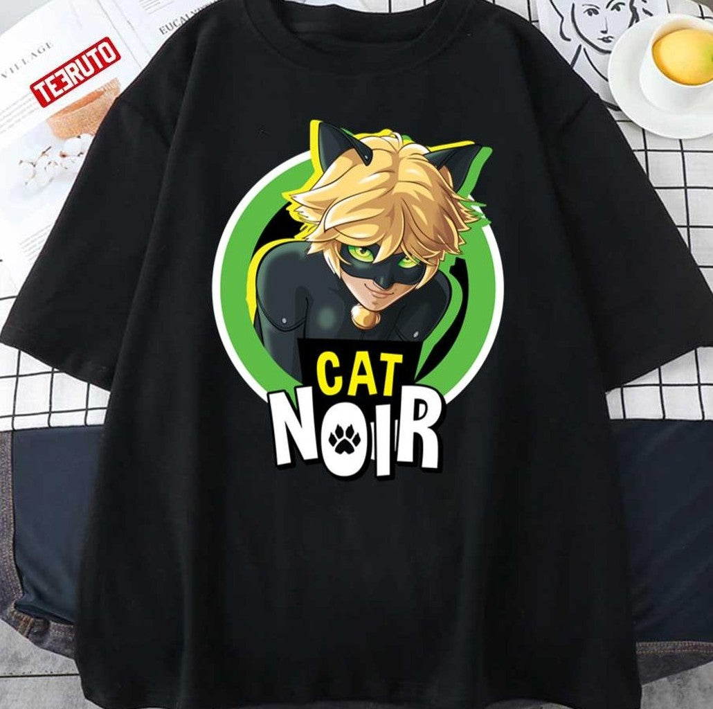 Character Miraculous Ladybug Cat Noir Badge Design Unisex T-shirt