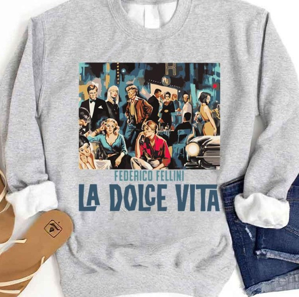 By Fellini A Colored Vinatge Art La Dolce Vita Unisex Sweatshirt