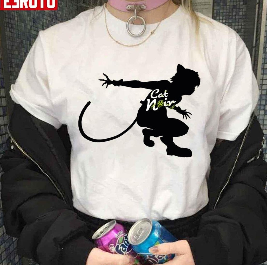 Cat Noir Character Miraculous Ladybug Cat Noir Silhouette Unisex T-shirt