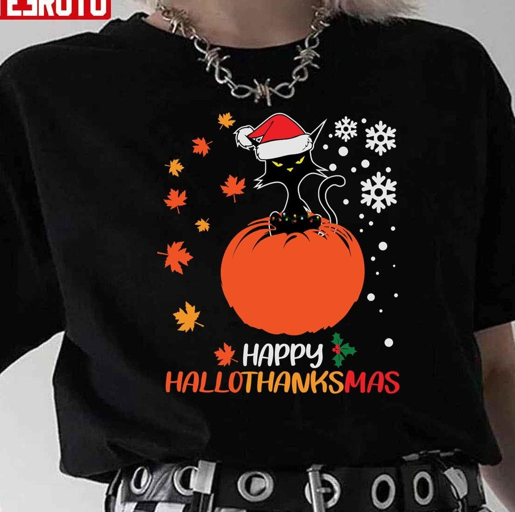 Cat Halloween Thanksgiving Christmas Holidays Unisex Sweatshirt