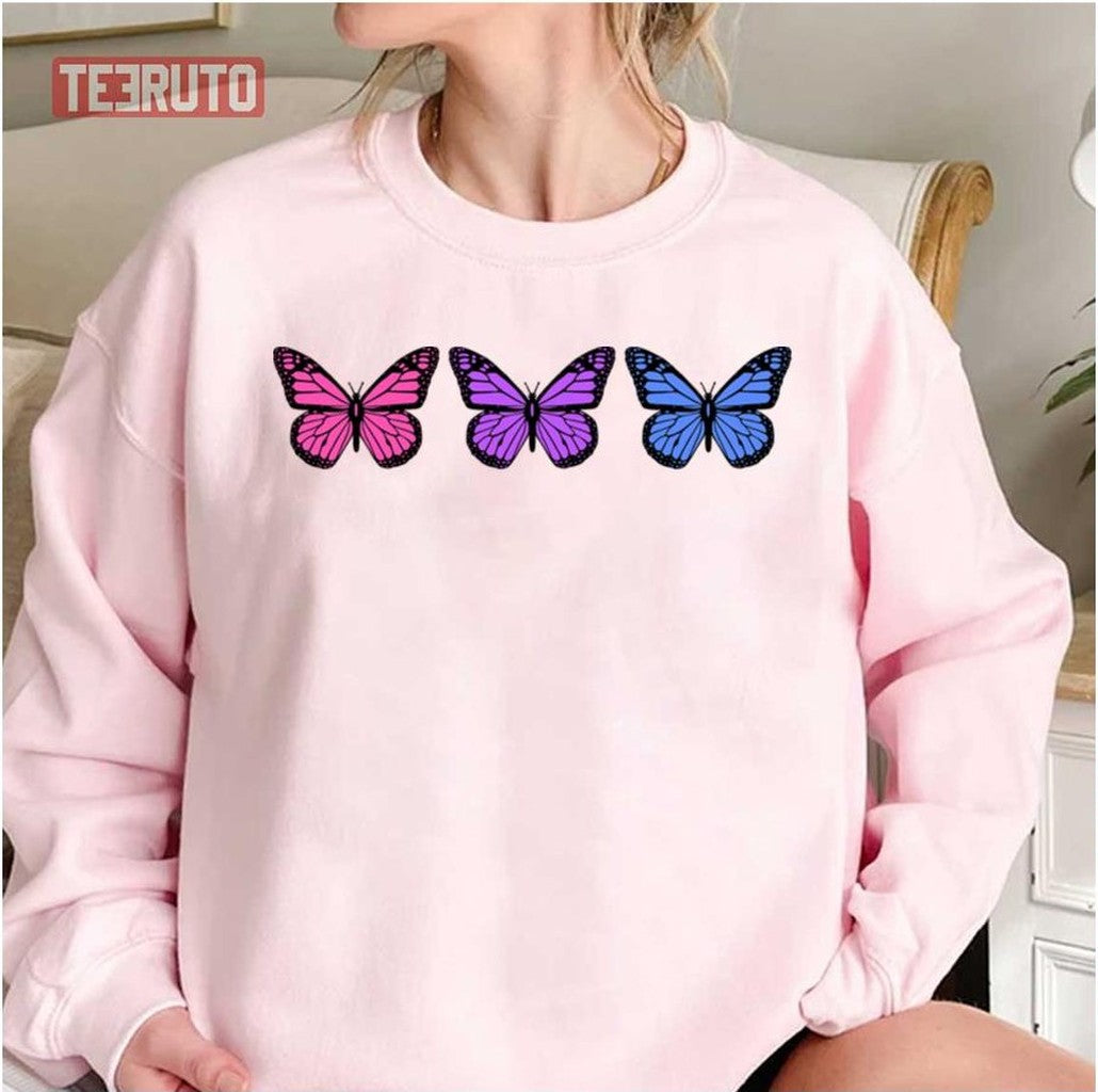 Butterflies For Bi Lgbtq Pride Month Unisex Sweatshirt