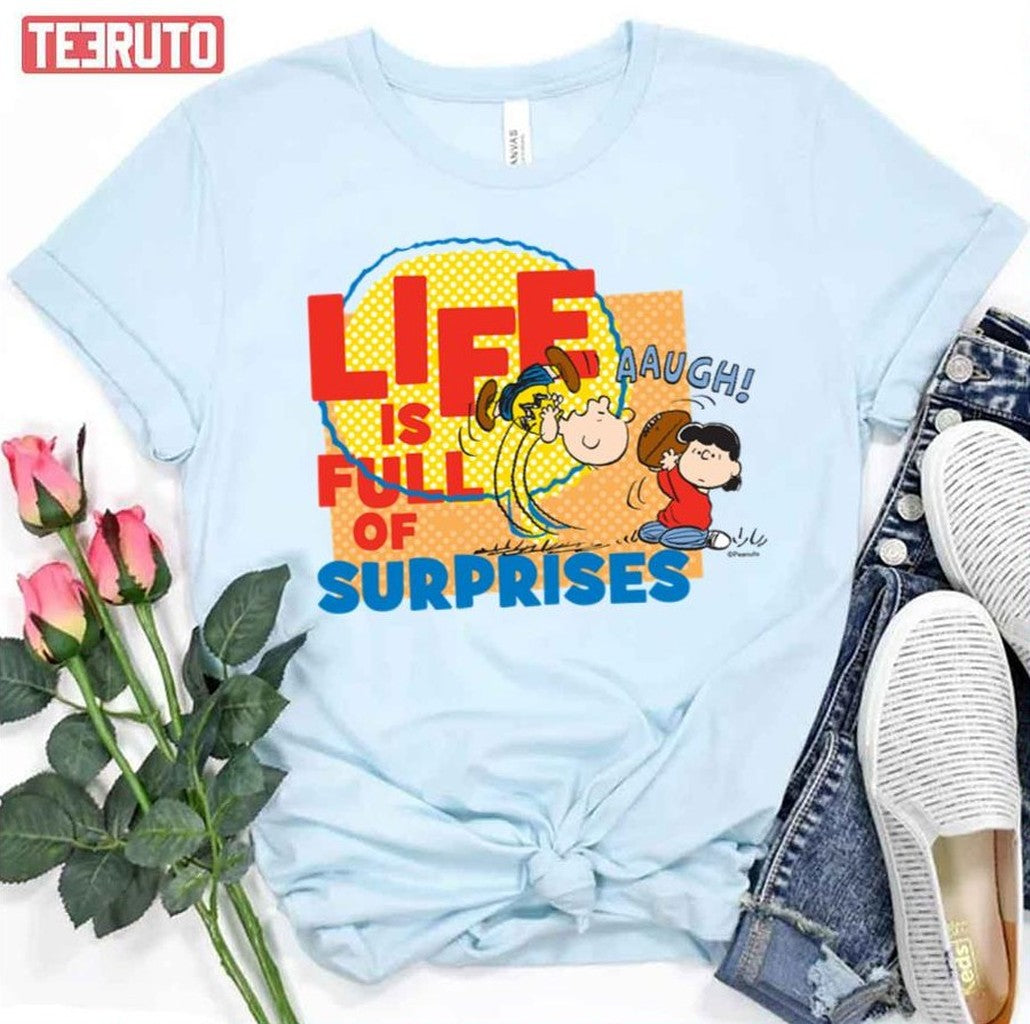 Charlie Brown & Lucy Life Is Full Of Surprises Peanuts Unisex T-Shirt