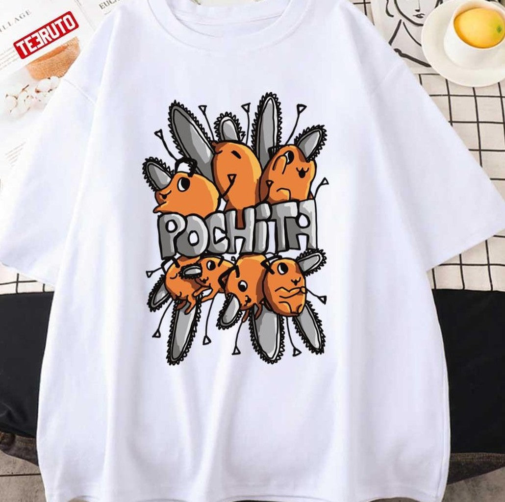 Chainsaw Man Pochita Cute Colored Doodle Art Unisex T-Shirt