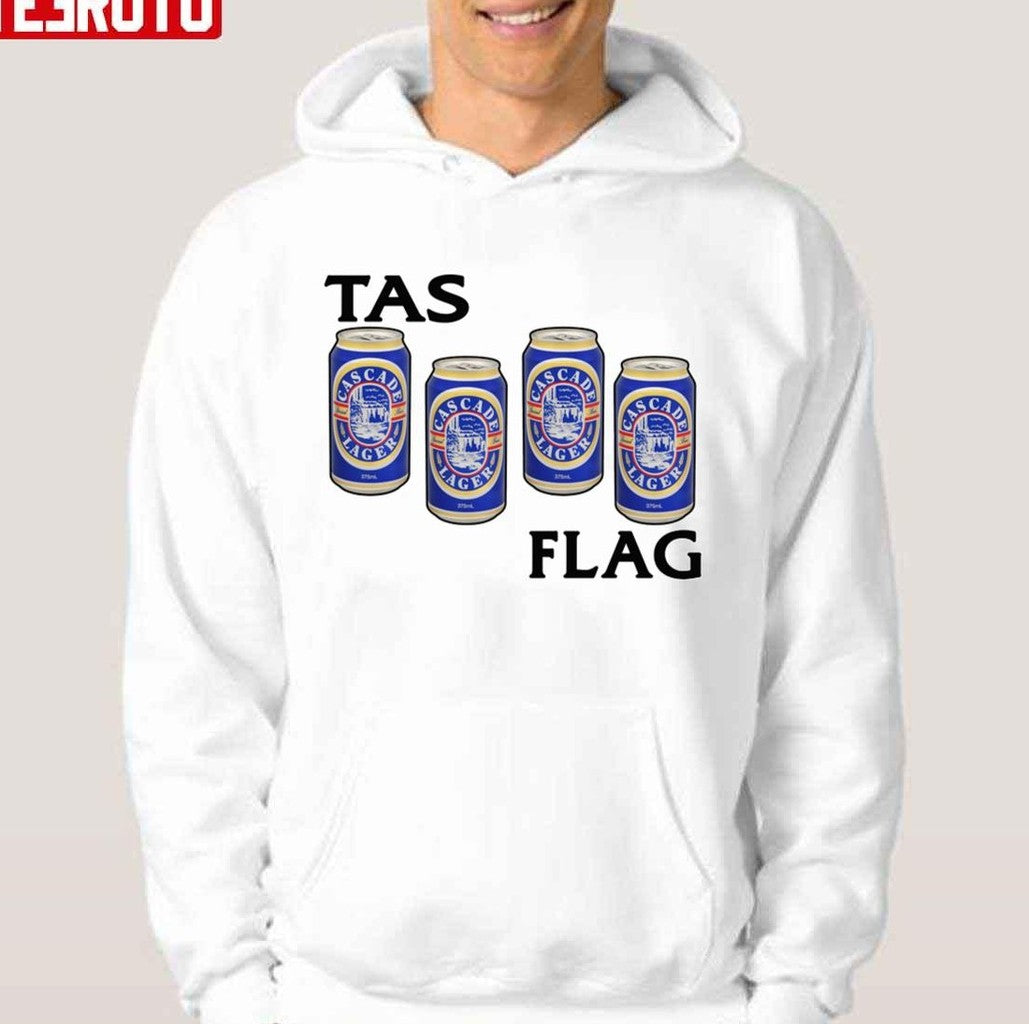 Cascade Lager Breakfast Of Champions Tas Flag Black Flag Unisex T-Shirt