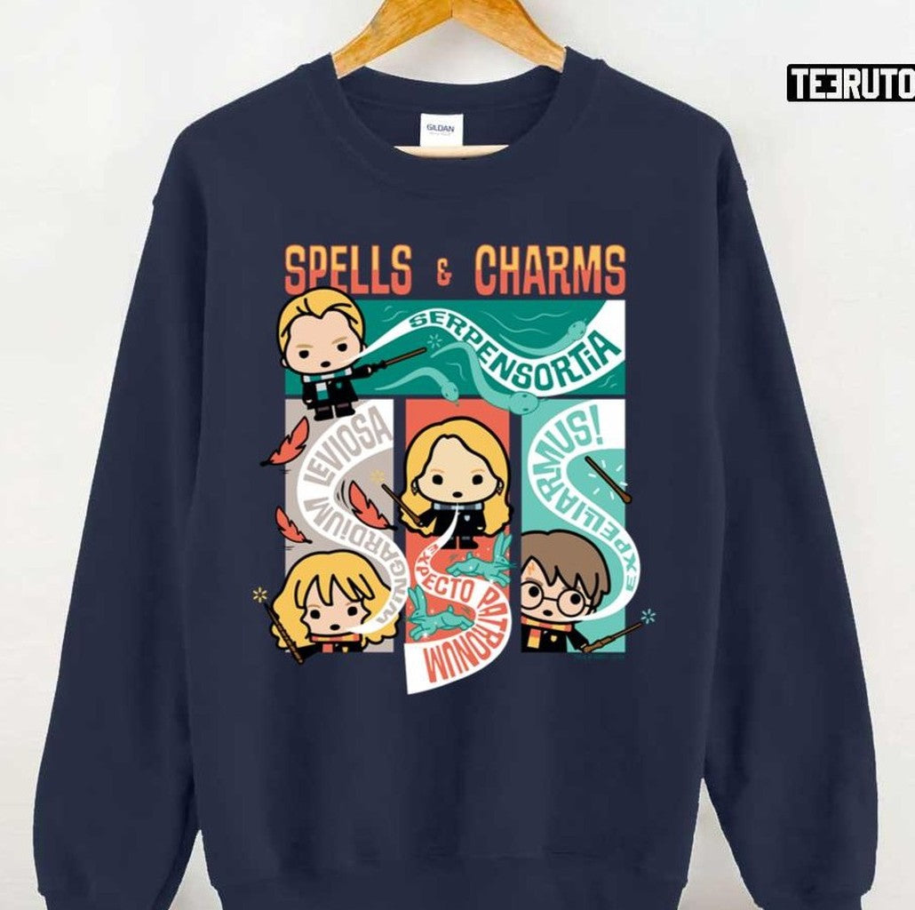 Cartoon Spells & Charms Hp Potter Unisex T-Shirt
