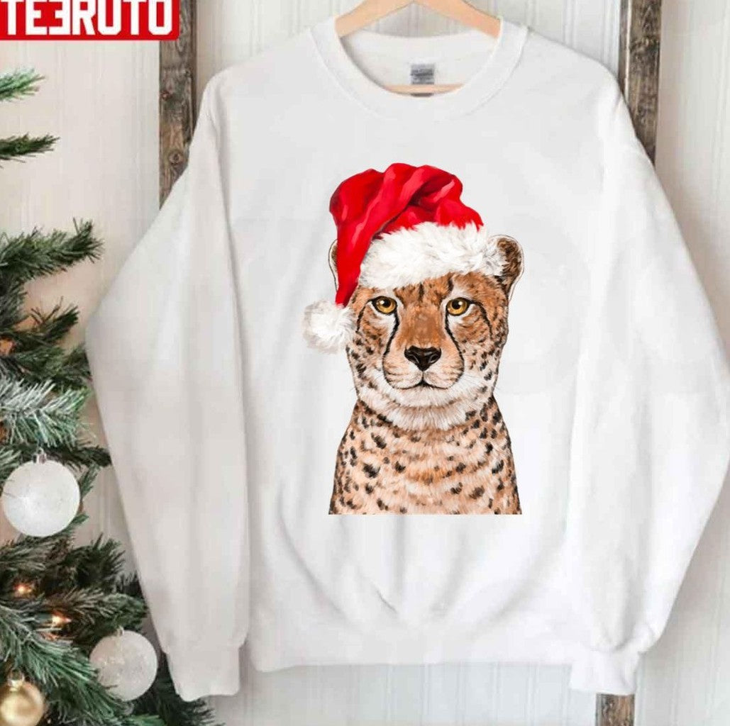 Cheetah In Pink Christmas Unisex Sweatshirt