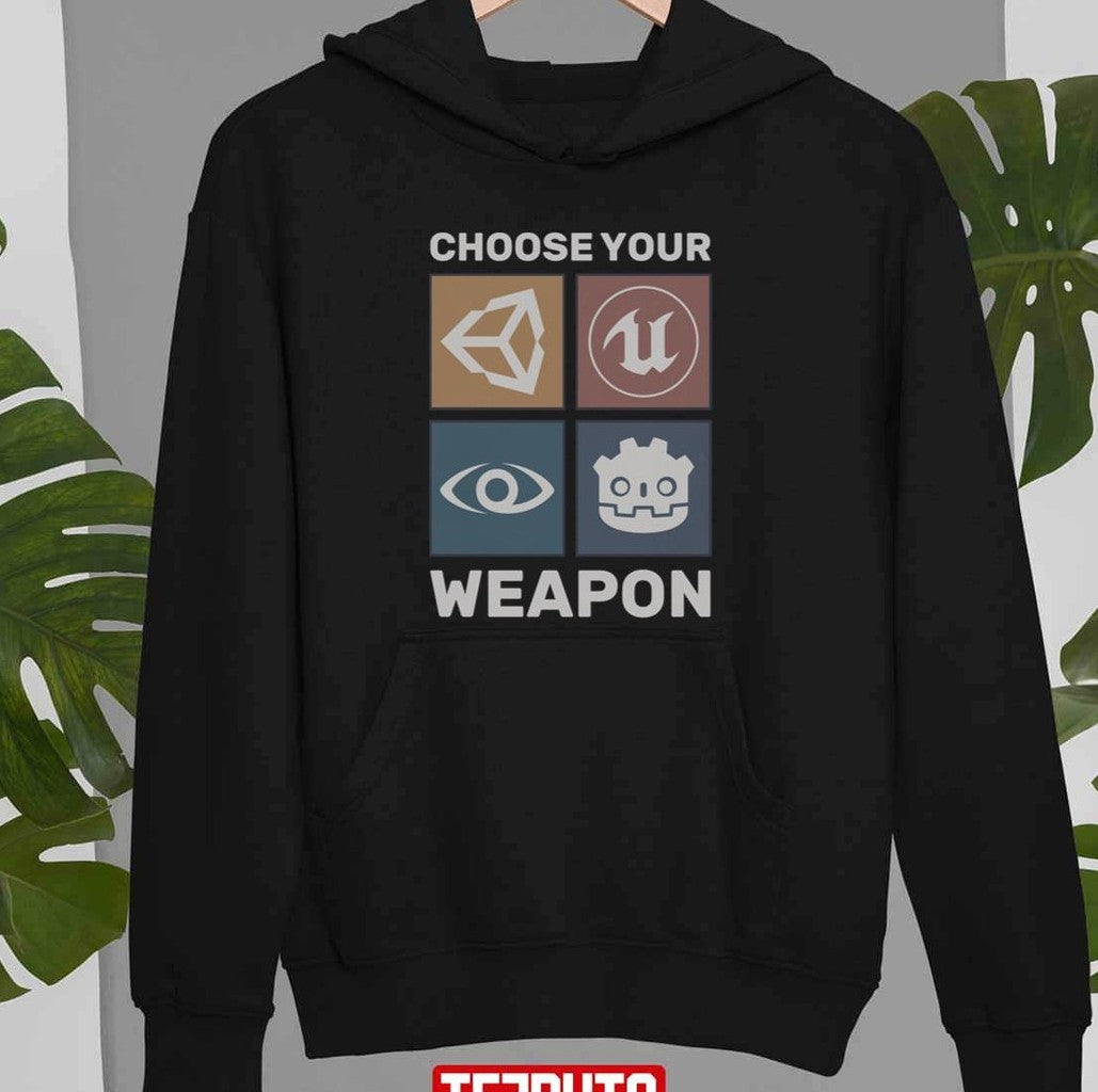 Choose Your Weapon Game Engine Black Epic Games Unisex T-Shirt