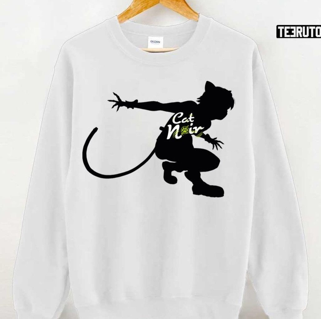 Cat Noir Character Miraculous Ladybug Cat Noir Silhouette Unisex T-shirt