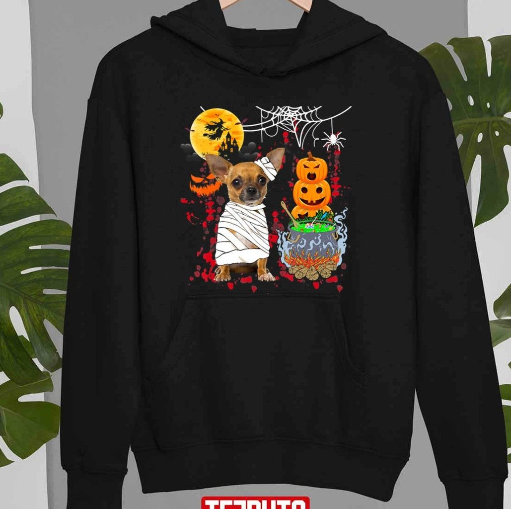 Chihuahua Dog Mummy Halloween Dog Scary Pumpkins Lover Owner Unisex Sweatshirt