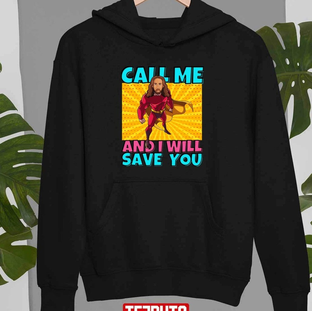 Call Me And I Will Save You Jesus Superhero Comic Unisex T-shirt