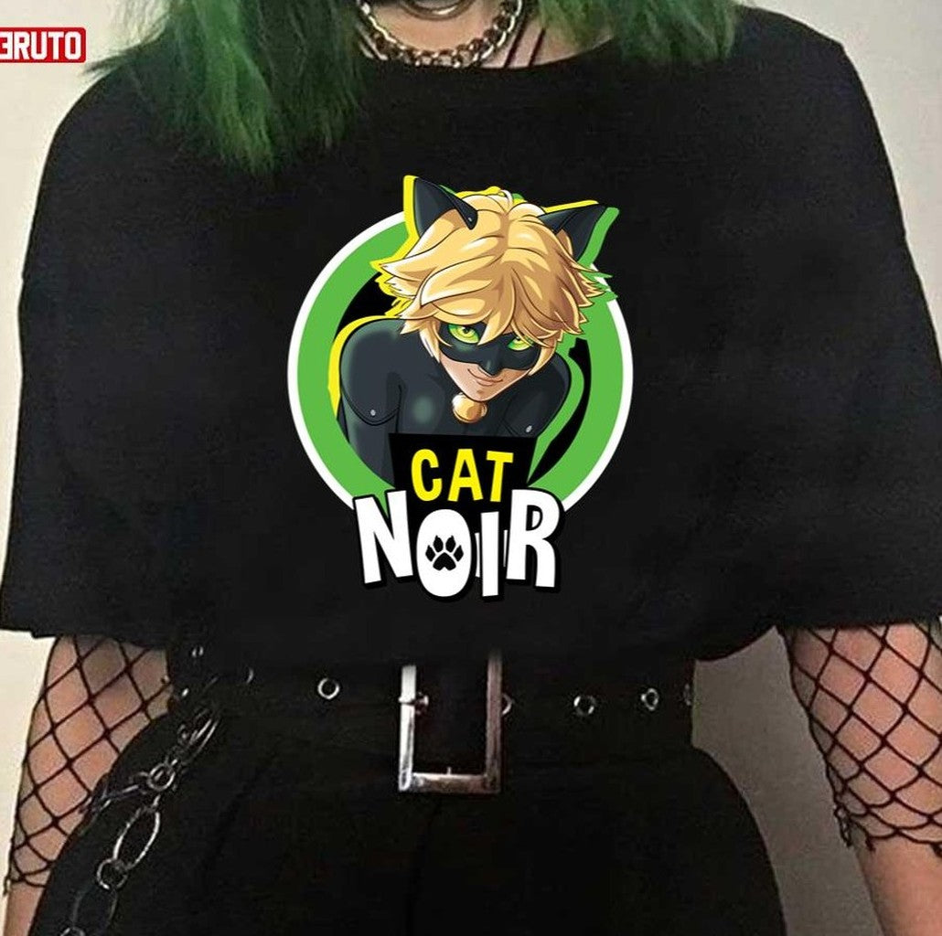 Character Miraculous Ladybug Cat Noir Badge Design Unisex T-shirt