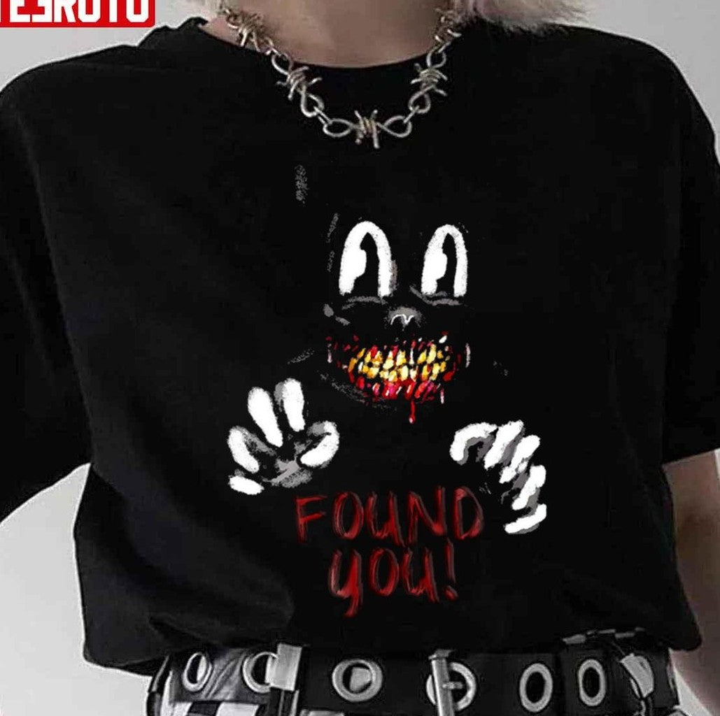 Cartoon Cat Horror Character Are You Afraid Unisex T-Shirt