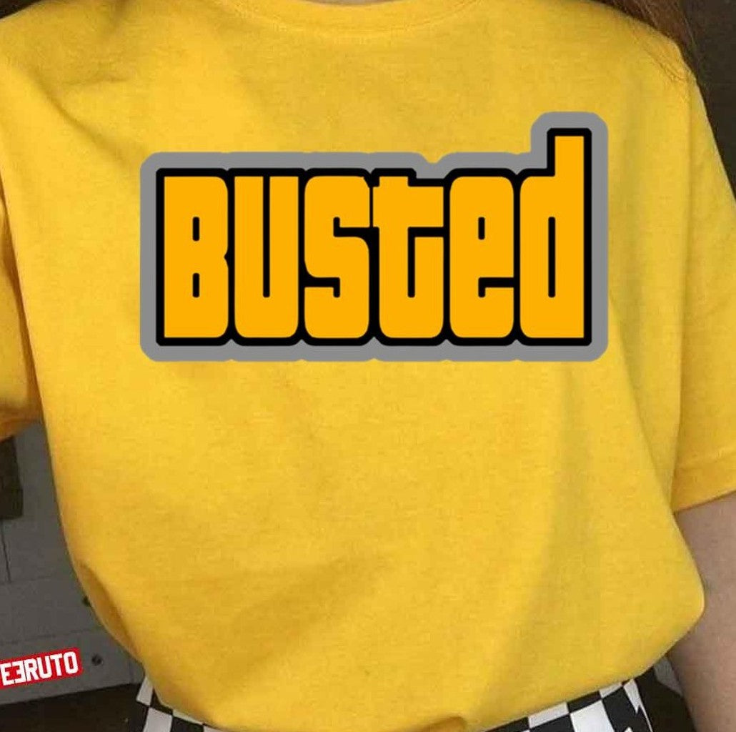 Busted Yellow Design Grand Theft Auto Gta Unisex T-Shirt