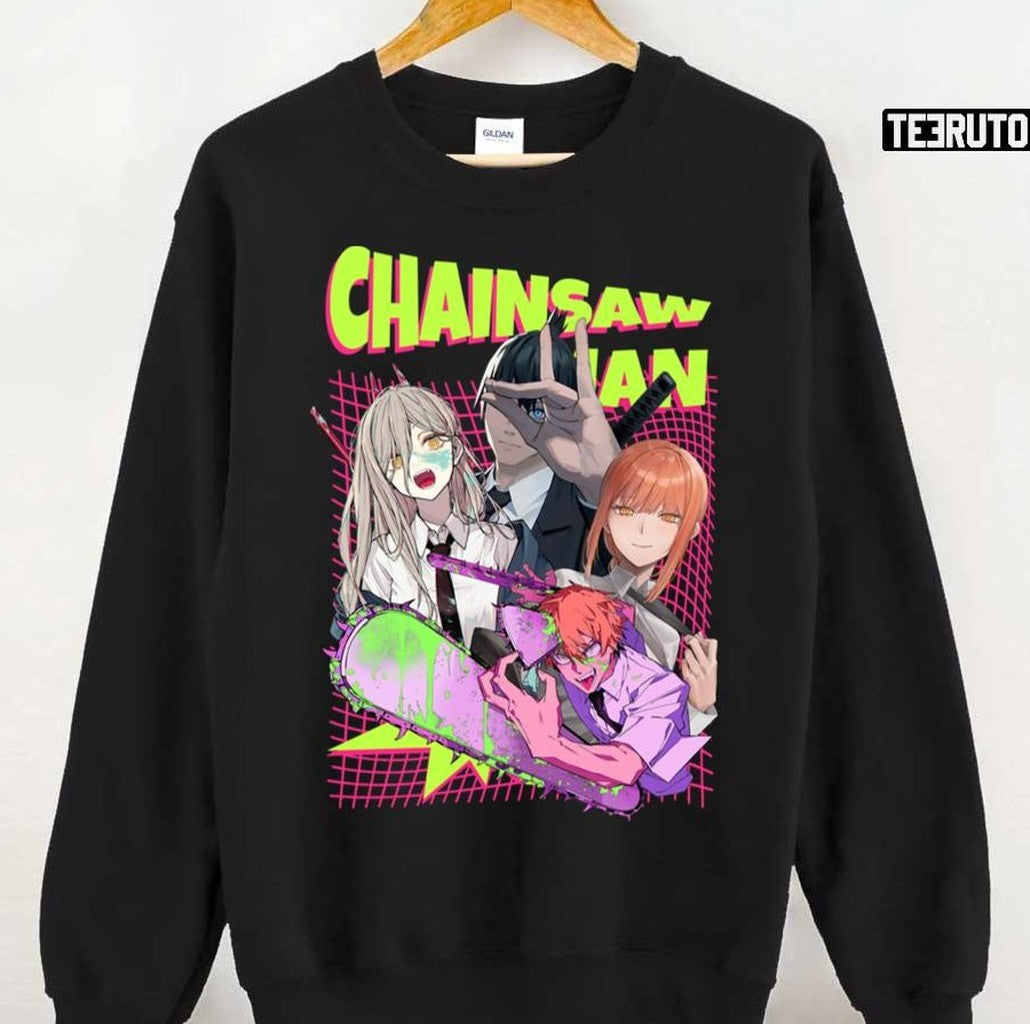 Characters Design Collage Chainsaw Man Unisex Hoodie