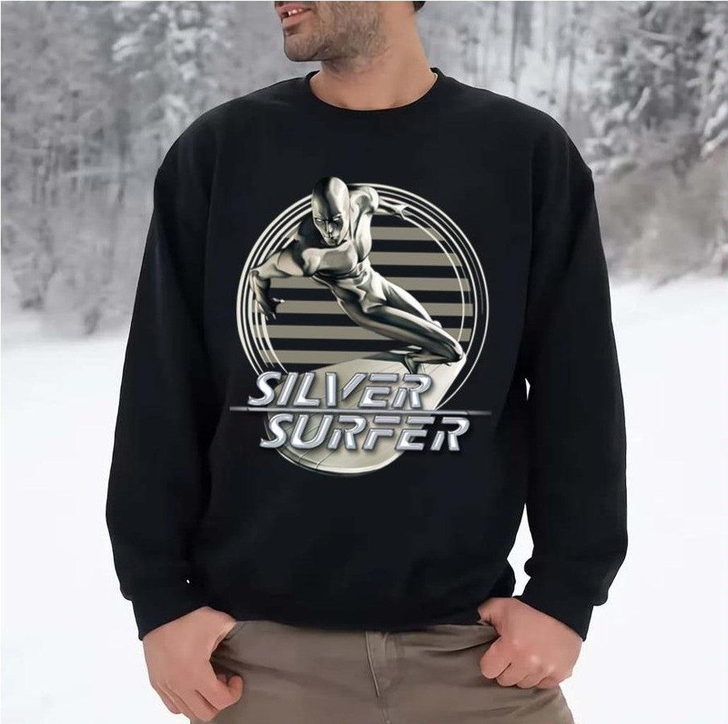 90s Design Silver Galaxy Surfer Marvel Unisex Sweatshirt