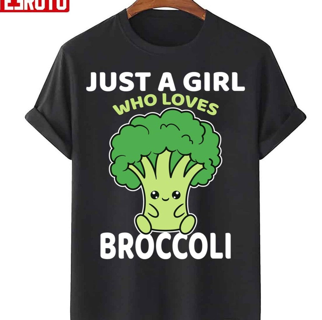 Cartoon Art Just A Girl Who Loves Broccoli Unisex T-Shirt