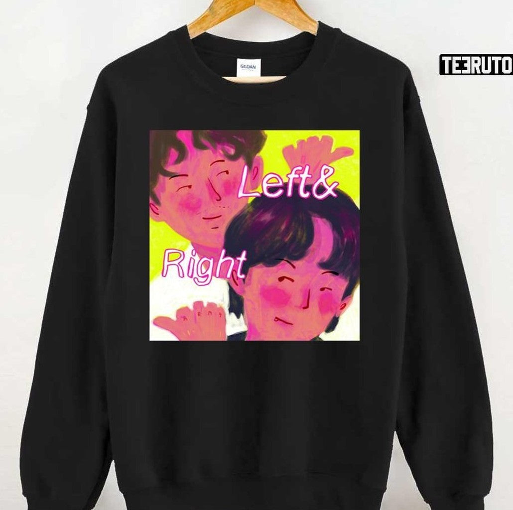 Bts Jung Kook Left And Right Cute Artwork Unisex Sweatshirt